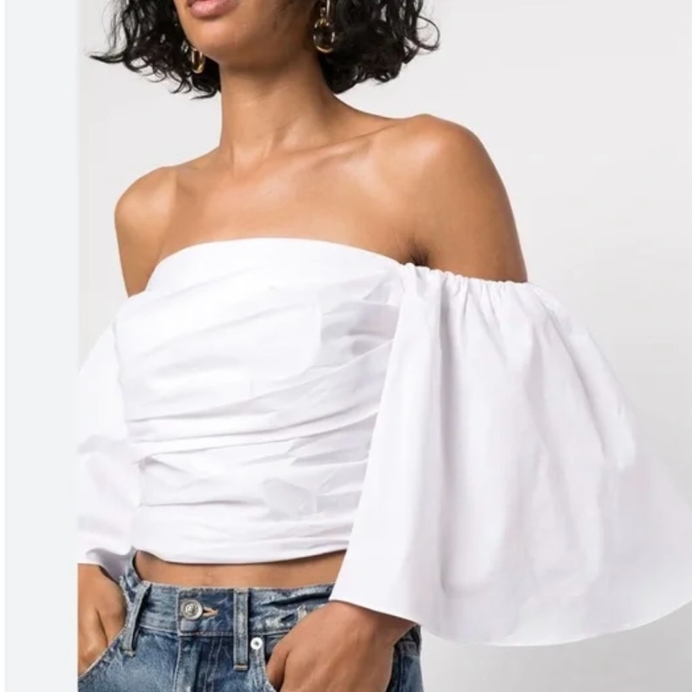 NWT! Tanya Taylor White Off-Shoulder Blouse